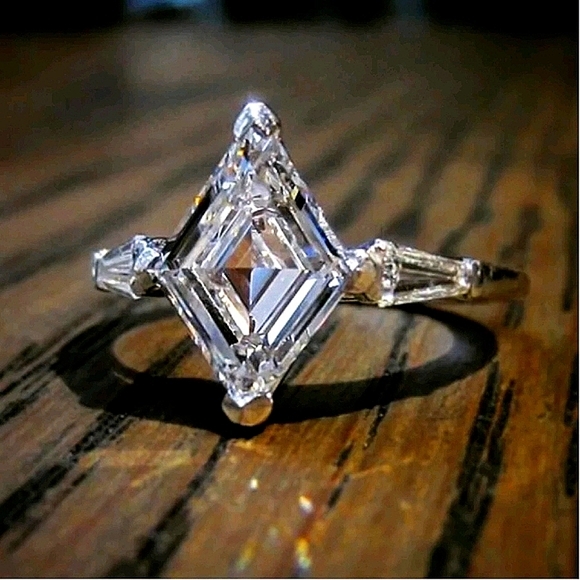 Boutique Jewelry - NEW Platinum Plated  Brilliant Marquise Diamond Ring